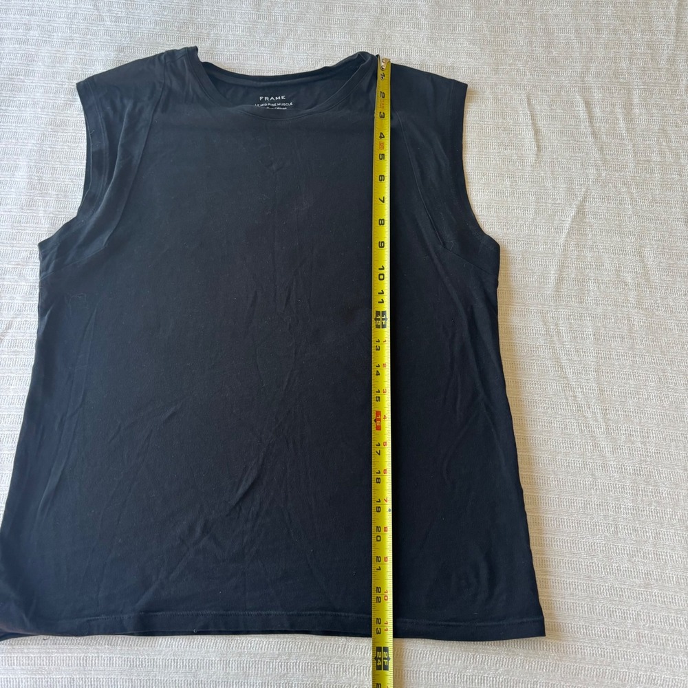 FRAME Le Mid Rise Muscle Tank Top Black Sleeveless Tee Womens Medium - Picture 5 of 6
